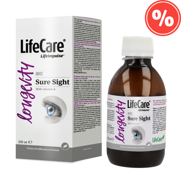 Supliment alimentar lichid pentru vedere, Sure Sight, cu Vitamina A, Life Care®